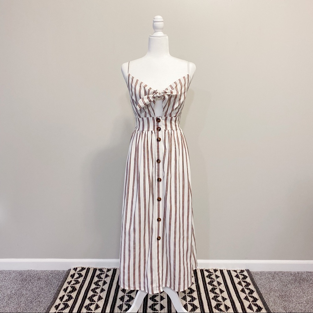 NWT Japna Cotton Striped Midi Dress Size S